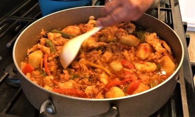 bacalao caliente con arroz blanco a la cubana