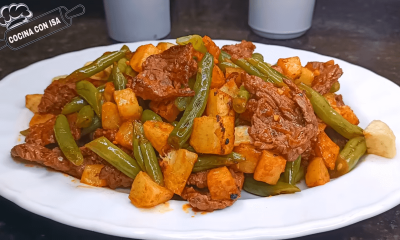 Carne en salsa con habichuelas