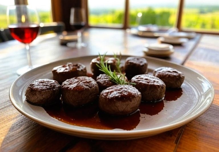 Medallones de filete de res con salsa de vino