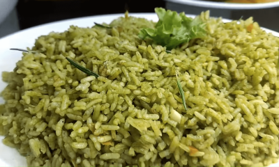 arroz verde con espinaca
