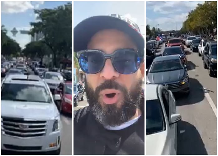 Otaola comparte en vivo la caravana “Por Cuba Libre”