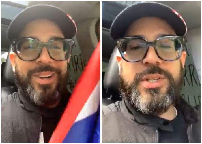 El presentador cubano Alex Otaola se dirige a la Caravana “Por Cuba Libre”