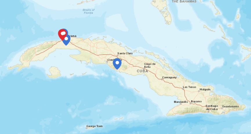 Mapa del coronavirus en Cuba