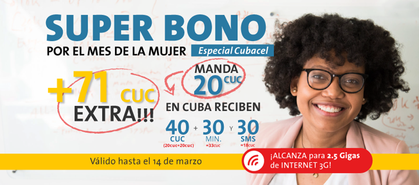 Superbono del Especial Cubacel de marzo