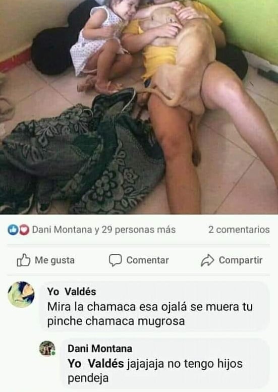 Cubana insultando en las fotos de usuarios