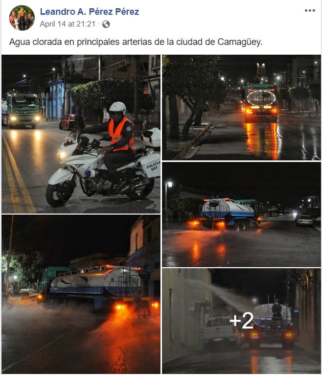 Publicación de Facebook, limpieza den las calles de Camagüey.