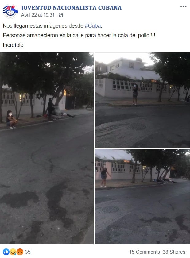 Publicación de los cubanos durmiendo en la calle