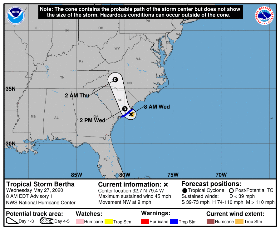 Bertha es la segunda tormenta tropical fuera de la temporada (1)