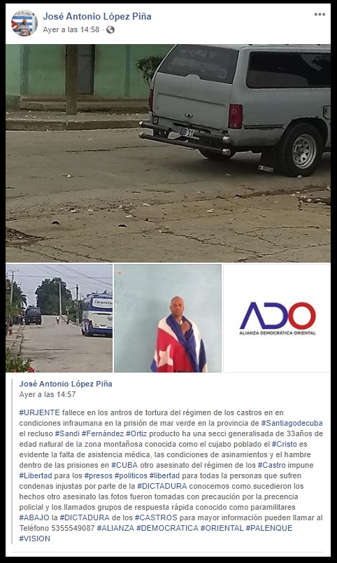 Denuncia de fallecido en prisión