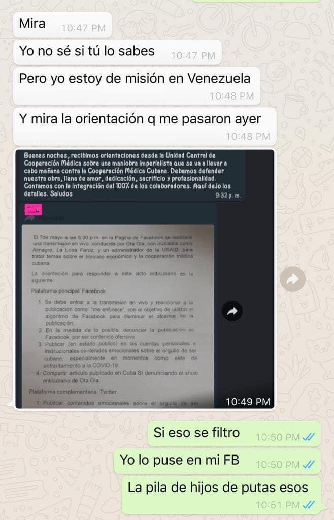 Médicos cubanos en Venezuela recibieron orden de sumarse al boicot contra Alex Otaola2