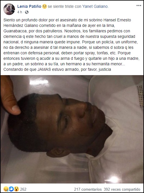 Denuncian presunto asesinato de un joven a manos de la policía cubana en Guanabacoa