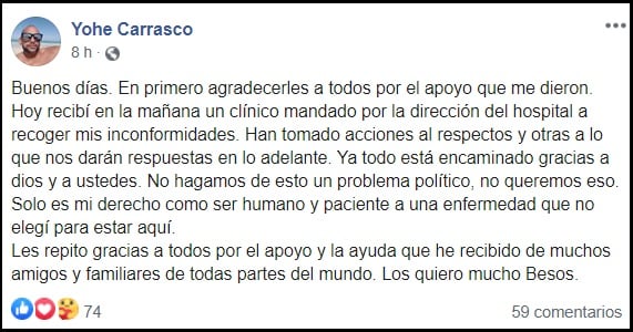 Cubano contagiado de COVID-19 denuncia la falta de atención en el Hospital Salvador Allende