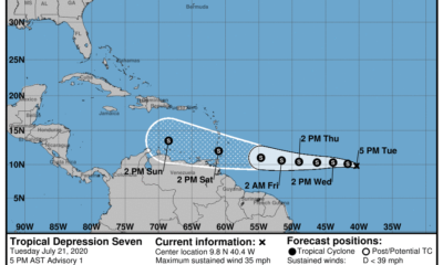 Depresión tropical No. 7 ingresaría al mar Caribe