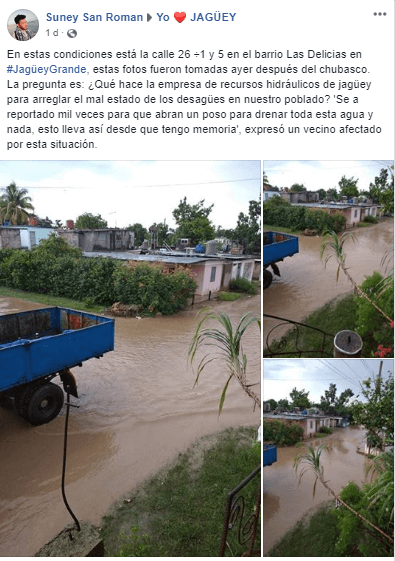 Gobierno niega solución a las inundaciones que sufre una calle en Jagüey Grande