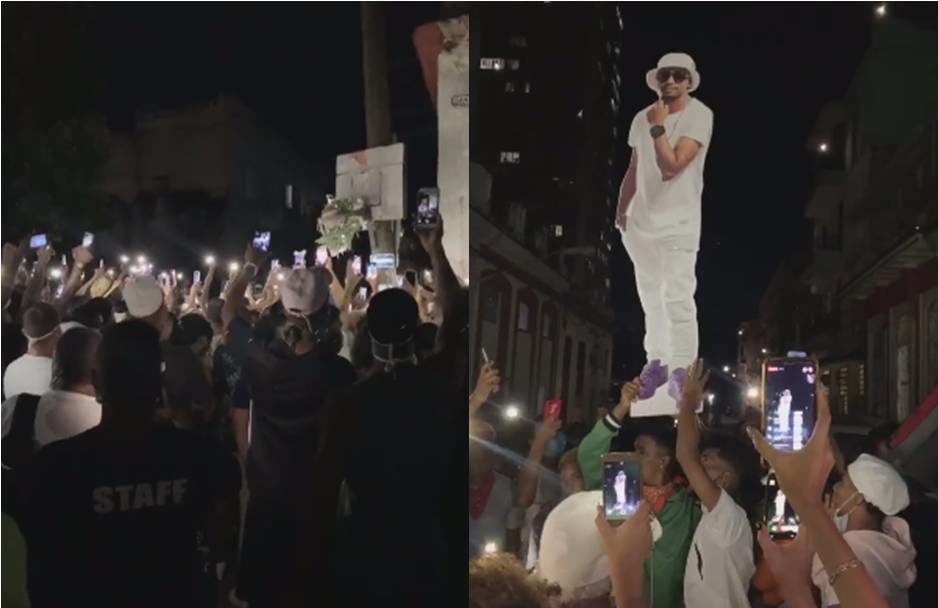 Con aplausos y música una multitud de cubanos despidió a El Dany en La Habana (Captura de video: Marcos Gómez Sánchez - Facebook)