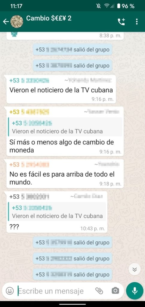 Por miedo cubanos abandonan grupos de venta de divisas tras persecución policial