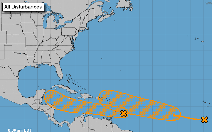 Dos ondas tropicales se acercan al Caribe con posibilidad de convertirse en huracanes