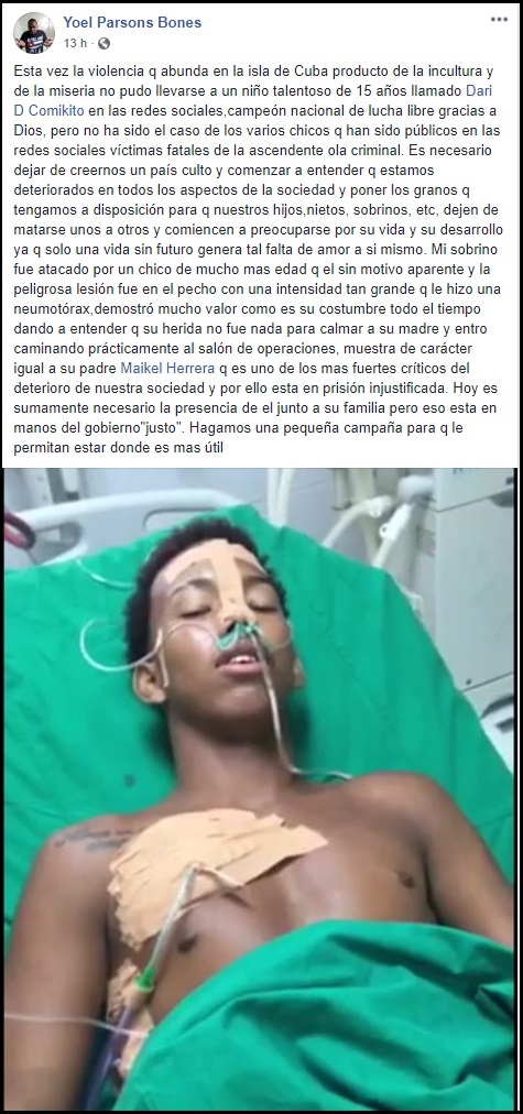 Familia del hijo de Maikel Herrera culpa del ataque a la incultura en Cuba