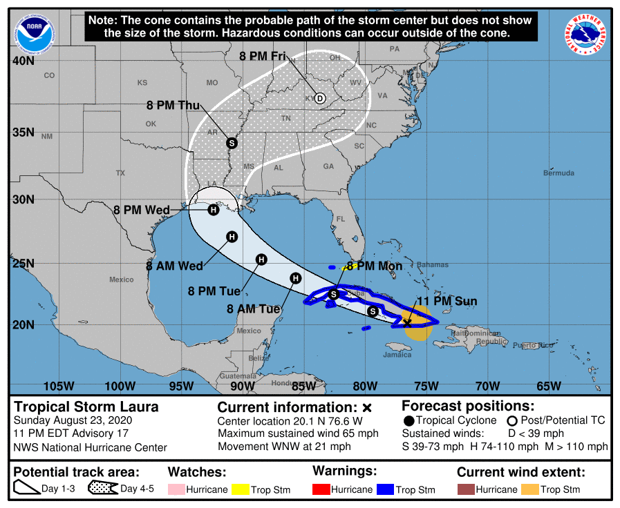 Primeros daños de la tormenta tropical Laura en el oriente cubano