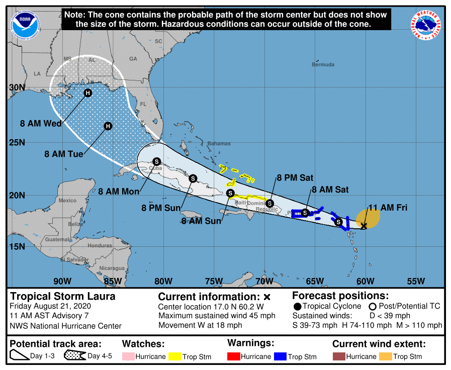 Tormenta tropical Laura impactaría Cuba el domingo