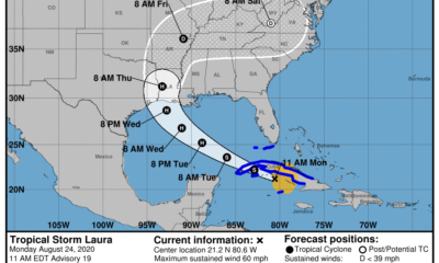 ¡Último Aviso! Tormenta tropical Laura está al sur de Cienfuegos