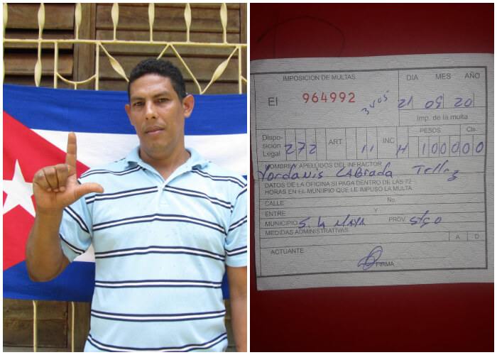 Activista multado por tener una fotografía de José Daniel Ferrer en la puerta de su casa