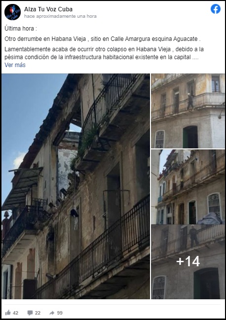 Reportan un nuevo derrumbe parcial en edificio antiguo de La Habana Vieja