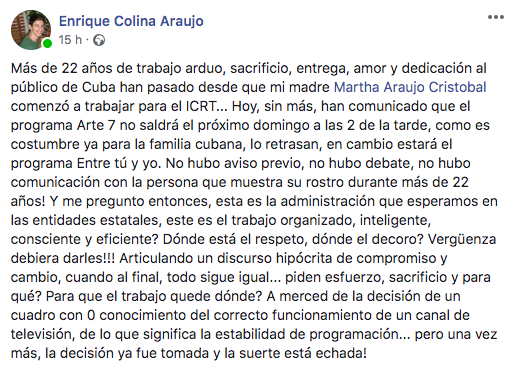 Facebook de Enrique Colina Araujo