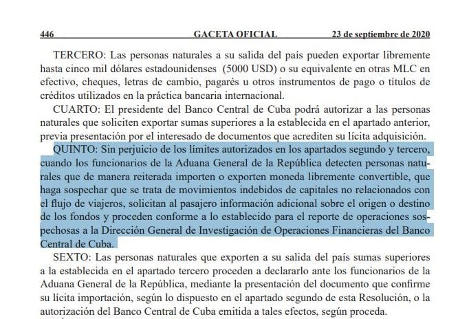 Gaceta Oficial Viajeros desde y hacia Cuba que posean dólares serán sospechosos