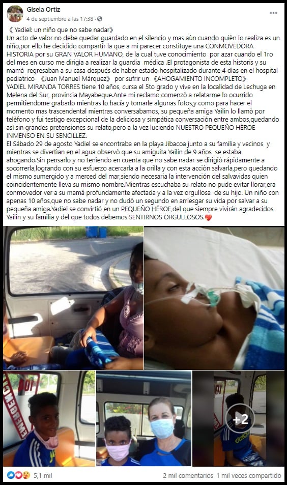 Niño cubano arriesga su vida para salvar a su amiga de ahogarse