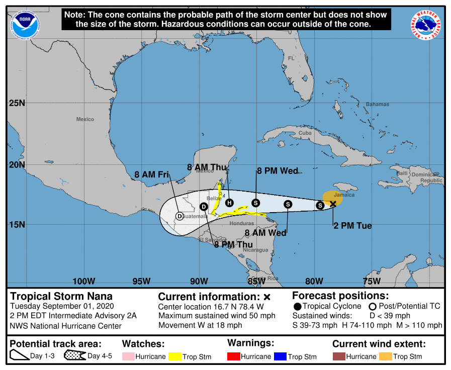 Tormenta Tropical Nana en el Caribe no ofrece peligro para Cuba