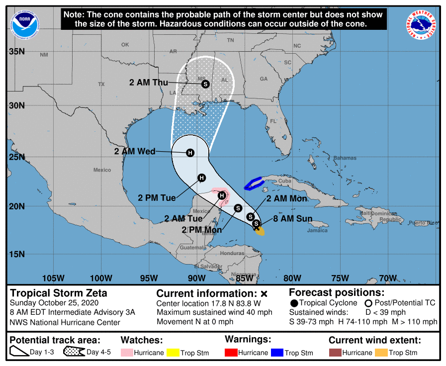 Aviso Especial: Tormenta tropical Zeta afectaría al occidente cubano