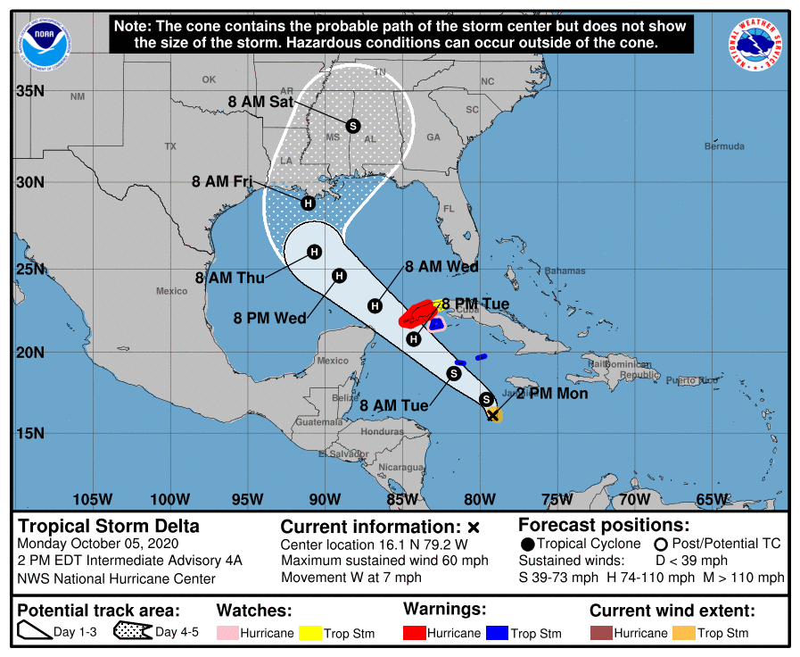 Defensa Civil decreta fase informativa ante la cercanía de tormenta tropical Delta 