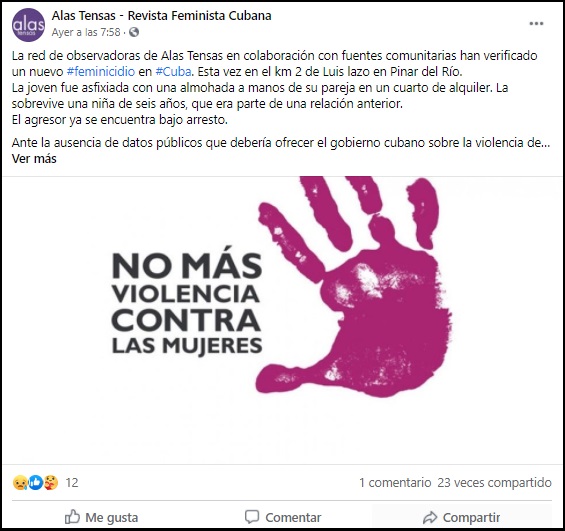 Feminicidio en Pinar del Río: Madre de niña de 6 años es asfixiada por su pareja