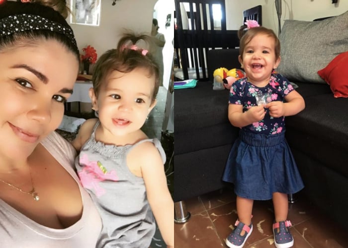 Yaima Caballero y su hija, Paloma