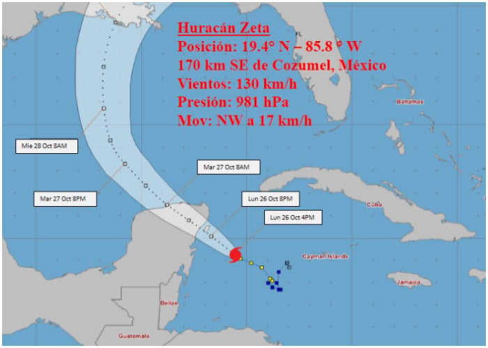 Zeta se convierte en huracán, dejará lluvias en Cuba en su paso por Yucatán
