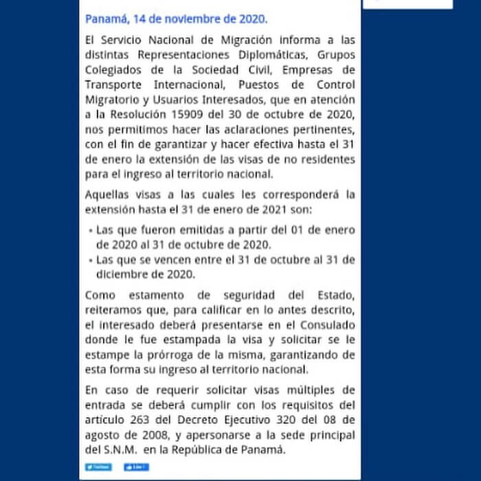 Aclaración sobre la prórroga que permite a cubanos con visa vencida ingresar a Panamá
