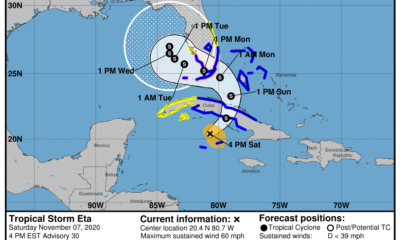 Aviso de ciclón tropical Eta se intensifica en su avance sobre Cuba