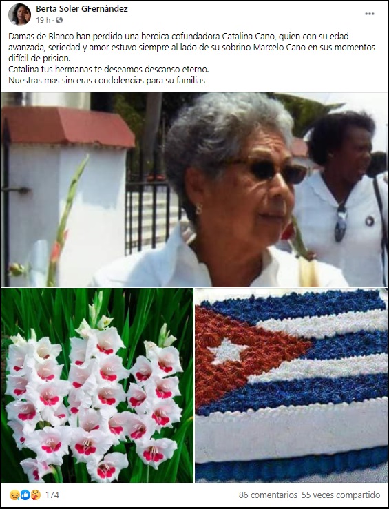 Fallece en Miami Catalina Cano, cofundadora de las Damas de Blanco
