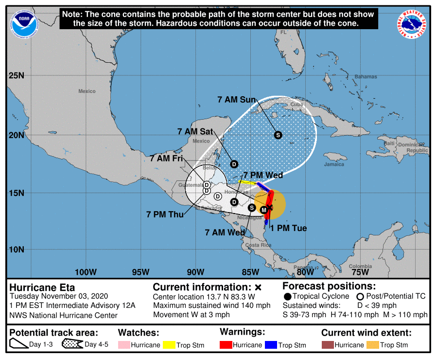 Ciclón tropical Eta afectaría a Cuba para el fin de semana