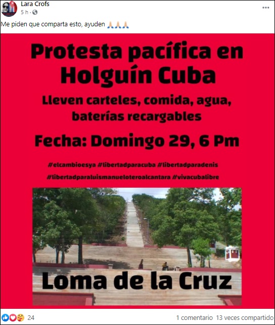 Convocan a una protesta pacífica en Holguín a favor del Movimiento San Isidro