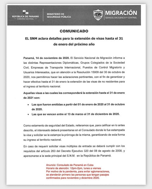 Cubanos con visas vencidas en marzo y diciembre sí podrán ingresar a Panamá 