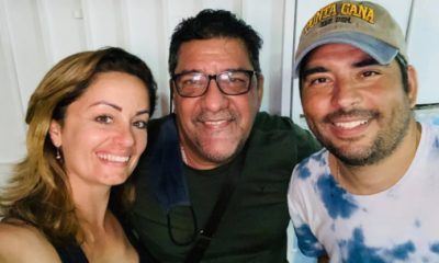 Luis Silva y su esposa visitan el restaurante de Otto Ortiz en La Habana