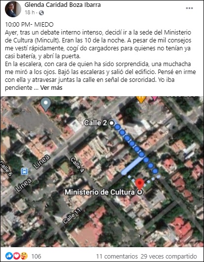 Periodista es rociada con gas lacrimógeno por apoyar a los artistas plantados en el Mincult