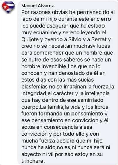 Padre del periodista Carlos Manuel Álvarez sale en defensa de su hijo