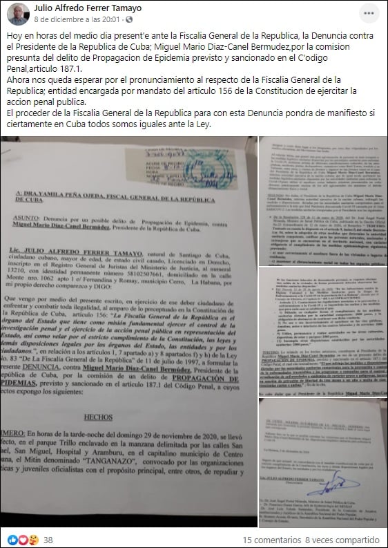 Miguel Díaz-Canel es denunciado por propagación de epidemias