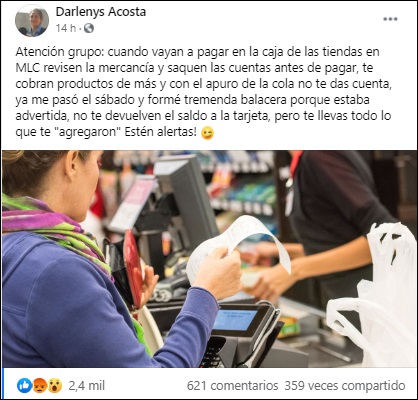 ¡Estén alertas!: Denuncian cobros de más en tiendas de MLC