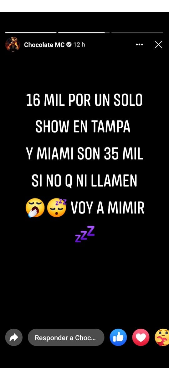 Lo que gana Chocolate MC por un show en Miami y Tampa