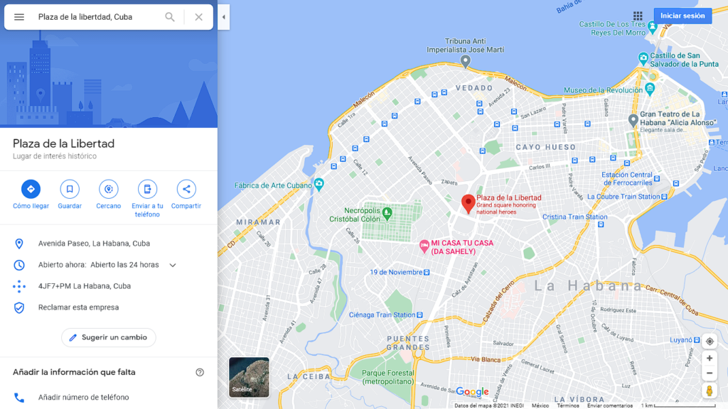Desde hoy representará una nueva época en la historia de Cuba (Foto: Captura de pantalla Google Maps)