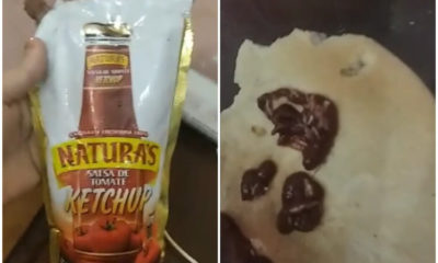 Cubana denuncia que la kétchup que compró tenía gusanos. (Yelaine Pérez Facebook). (1)